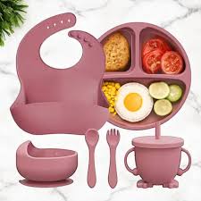 Premium Silicone Baby Feeding Set (6 pcs) – Safe, Colorful & Easy to Use
